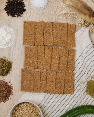 Mini Cracker Integrale e Sesamo tostato<br>Senza glutine - Senza lattosio<br>80gr
